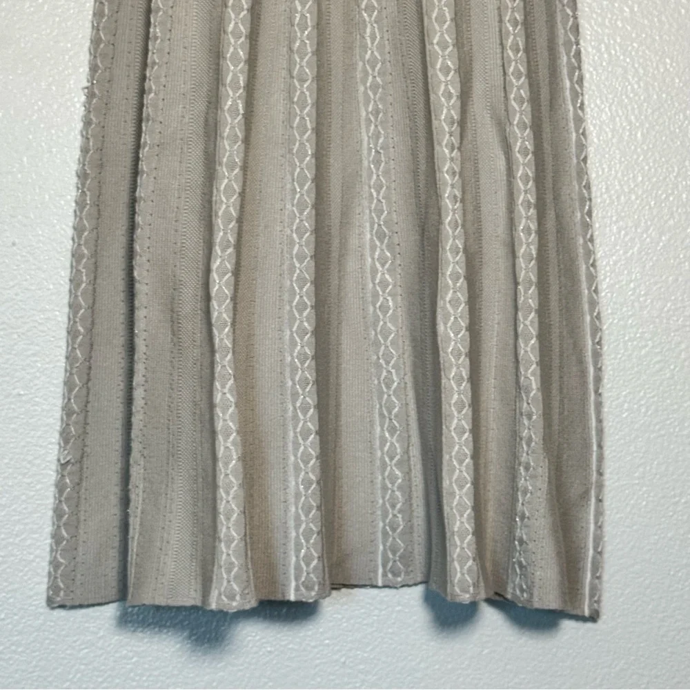 NWT Milano Tan Geometric Design Sweater Midi Skirt Size Small